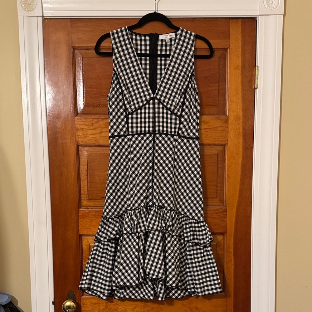 Stylish Black and White Checkered Dress